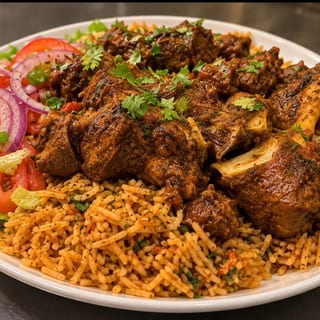 Goat Meat With Rice