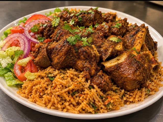 Goat Meat With Rice.