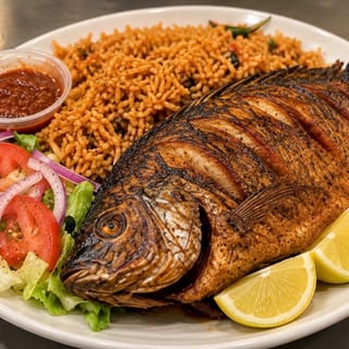 Whole Fried Tilapia With Rice
