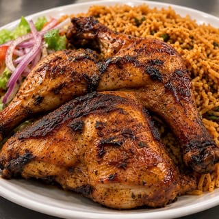 Chicken Quarters With Rice